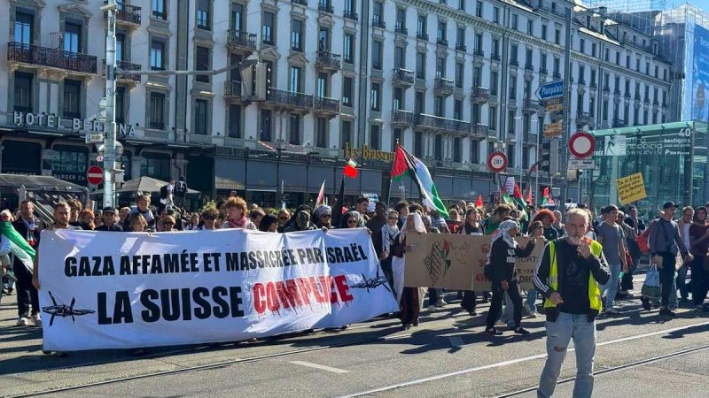 Genève: plus de 6000 manifestants pour la Palestine selon la police, samedi après-midi